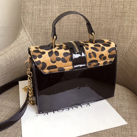 Bolso Bandolera Estampado Leopardo Estilo Coreano con Cadena y Cierre - Image 6