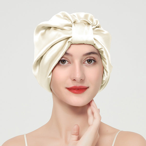 Gorro de Seda Mulberry 100% para Dormir - Doble Capa Protectora para Cabello y Piel