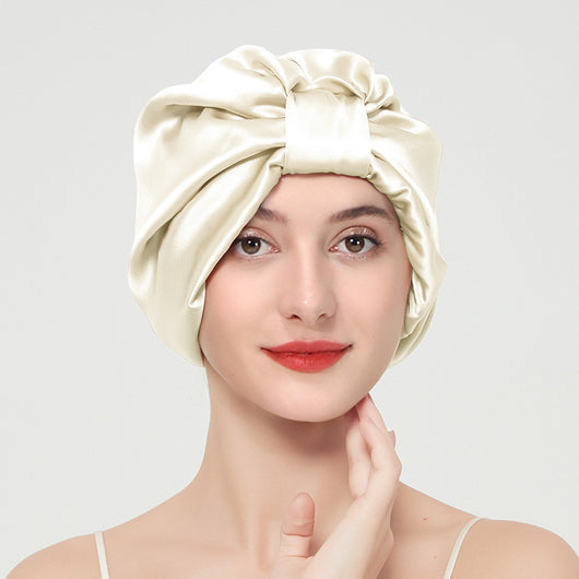 Gorro de Seda Mulberry 100% para Dormir - Doble Capa Protectora para Cabello y Piel