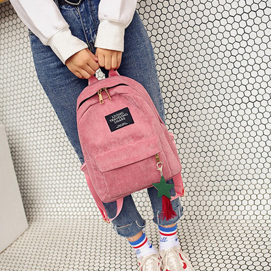 Mochila de Pana Casual para Estudiantes - Diseño Clásico y Resistente