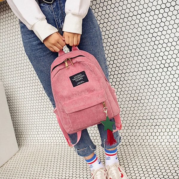 Mochila de Pana Casual para Estudiantes - Diseño Clásico y Resistente