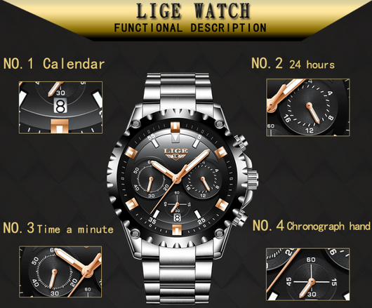 Reloj Deportivo Multifuncional Impermeable - Estilo Ejecutivo y Casual - Image 4