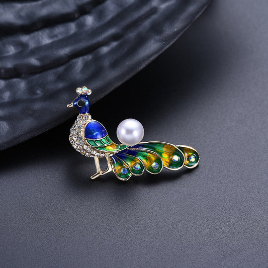 Broche Pavo Real con Circonitas - Joya de Lujo