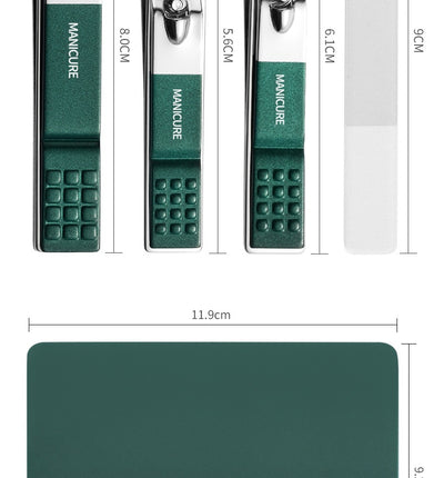 Kit de Cortaúñas Verde Oscuro Anti-salpicaduras con 4 Piezas - Image 34
