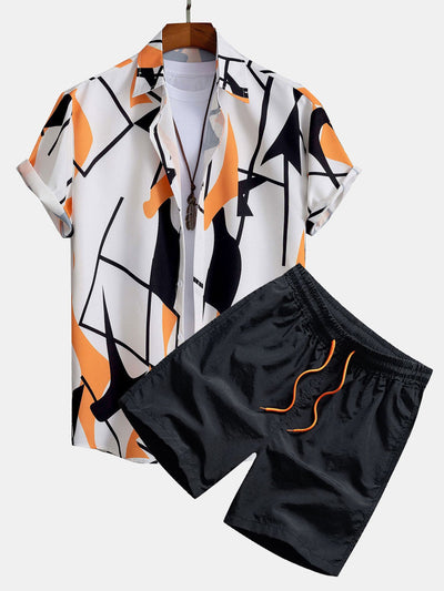 Camisa Cardigan Estampada Manga Corta para Playa Hombre - Image 15