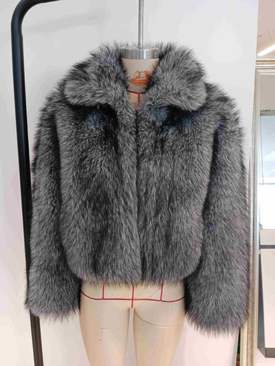 Chaqueta Cálida de Cuello Solapa con Pelaje para Mujer - Image 14