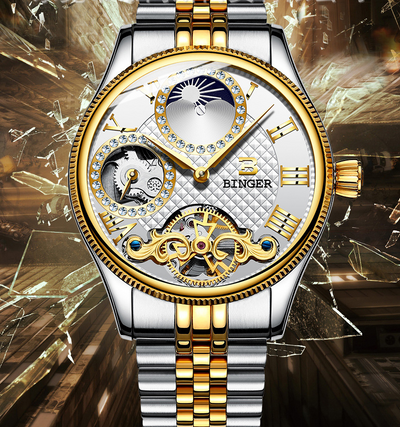 Reloj Automático Esqueleto de Acero Inoxidable Resistente al Agua - Image 16