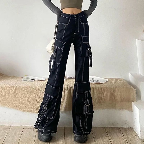 Pantalones Anchos Tipo Mop de Corte Relajado