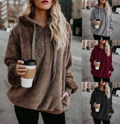 Sudadera Polar Mujer con Cierre y Bolsillos - Abrigo Térmico Otoño Invierno - Image 18