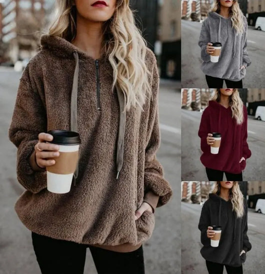 Sudadera Polar Mujer con Cierre y Bolsillos - Abrigo Térmico Otoño Invierno - Image 18
