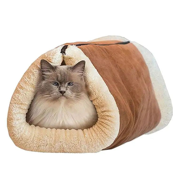 Cama Túnel Plegable para Gatos y Perros - Refugio Cálido y Acogedor