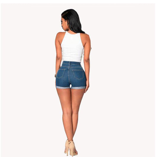 Shorts Denim Ajustados con Ruedo Enrollado - Image 12