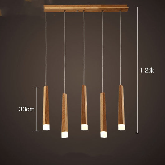 Lámpara Colgante de Madera Nórdica con Listones - Diseño Minimalista Moderno - Image 5