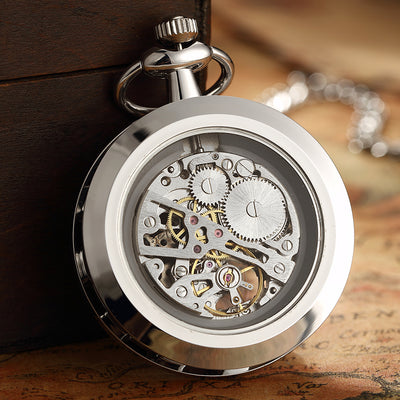 Reloj de Bolsillo Dorado Transparente con Diseño Hueco - Image 17