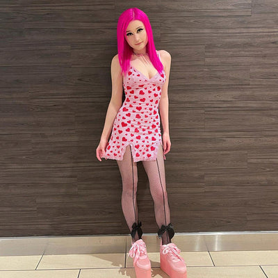 Vestido Suspenso con Estampado de Corazón Durazno Rejuvenecedor - Image 12