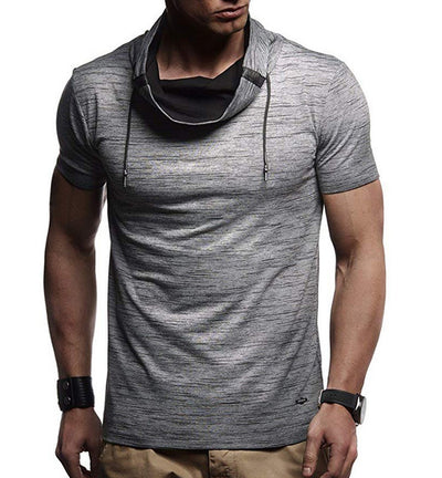 Playera Manga Corta con Costuras Contrastantes para Hombre - Image 2