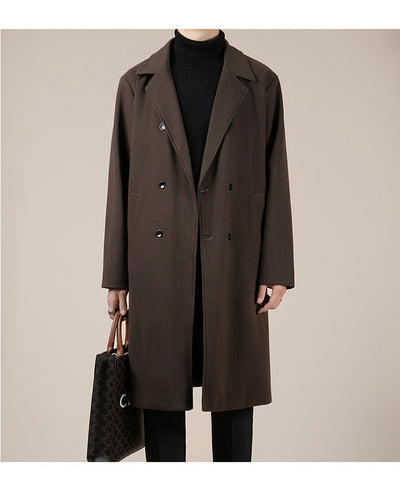 Abrigo de Lana Coreano Largo para Otoño e Invierno - Image 12
