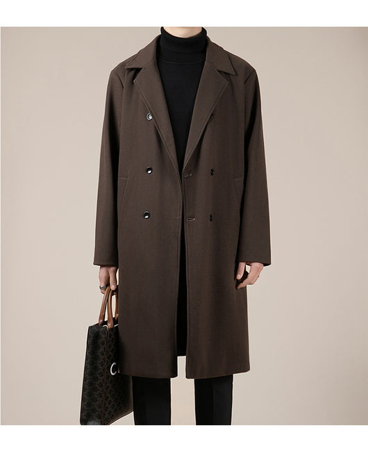 Abrigo de Lana Coreano Largo para Otoño e Invierno - Image 12