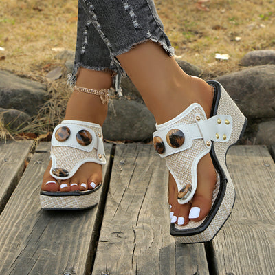 Sandalias Tipo Chancla con Cuña para Tallas Grandes - Image 3