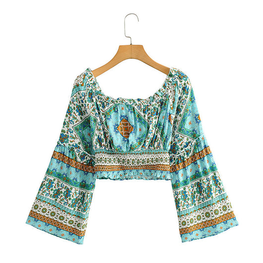 Conjunto de Otoño para Mujer: Blusa Estampada de Manga Larga y Pantalón Ancho - Image 6