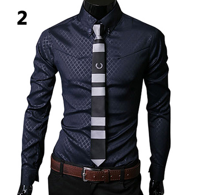Camisa de Cuadros Oscuros para Hombre - Manga Larga Casual Talla Grande - Image 5