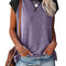 Playera Suelta de Cuello Redondo con Combinación de Colores para Mujer