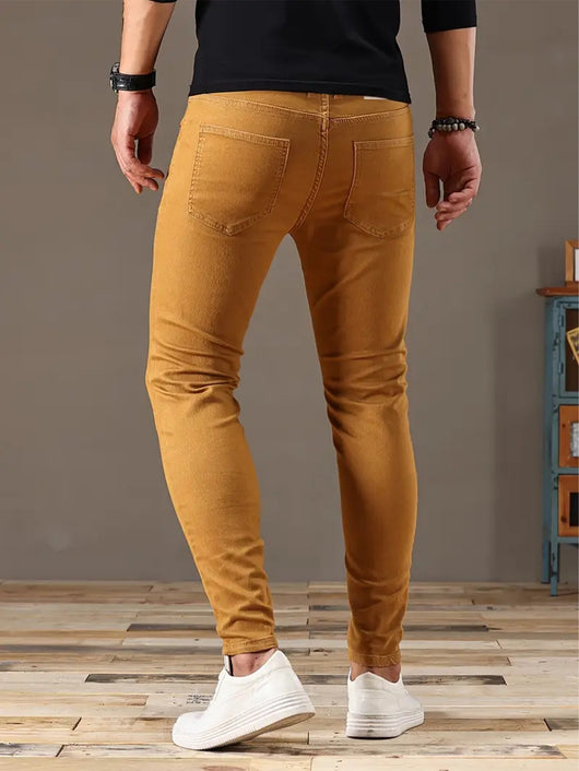Pantalones Vaqueros Elásticos Estilo Biker para Hombre - Image 4
