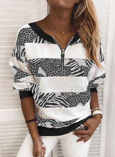 Blusa Manga Larga Blanca con Estampado de Hojas para Mujer - Image 11