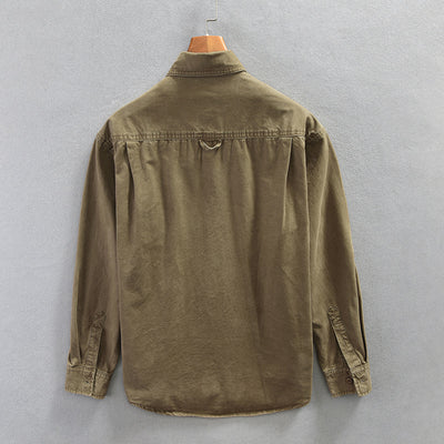 Camisa de Trabajo Retro Gruesa de Manga Larga para Hombre - Image 11