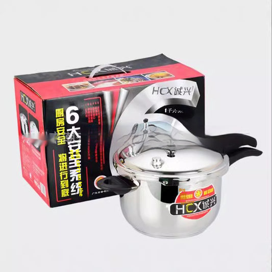 Olla a Presión de Acero Inoxidable 304 Reforzada para Gas e Inducción 18-28cm