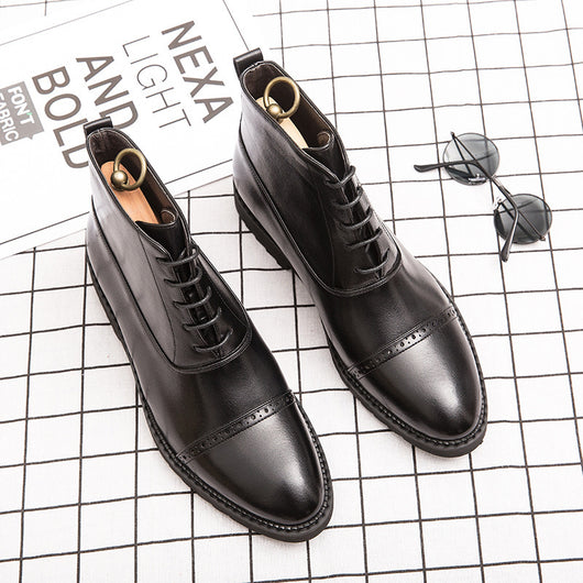Botas de Cuero Casual Ejecutivo Retro para Hombre - Image 3