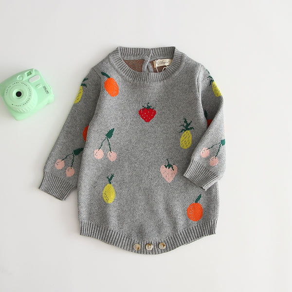 Jumpsuit de Algodón Jacquard Frutal Doble Capa