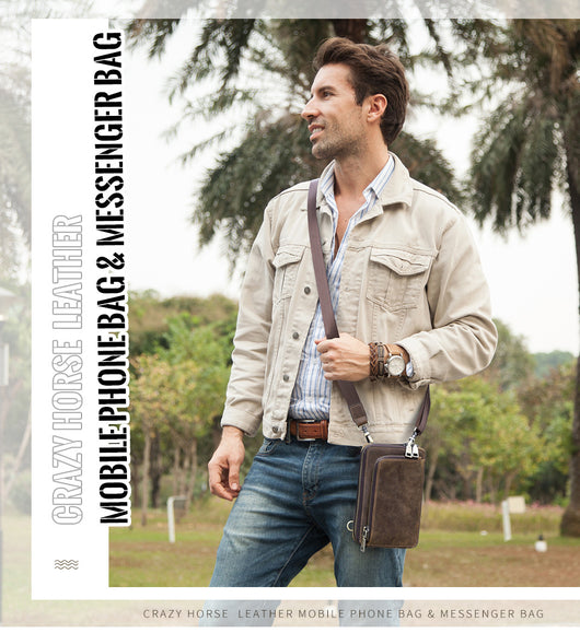 Bolsa Bandolera de Cuero Vintage para Hombre - Estilo Retro Casual - Image 8