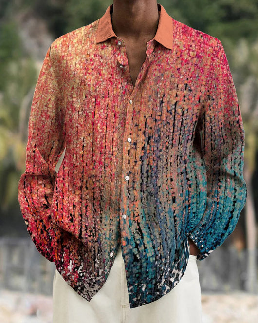 Camisa de Manga Larga con Estampado Degradado para Hombre - Image 16