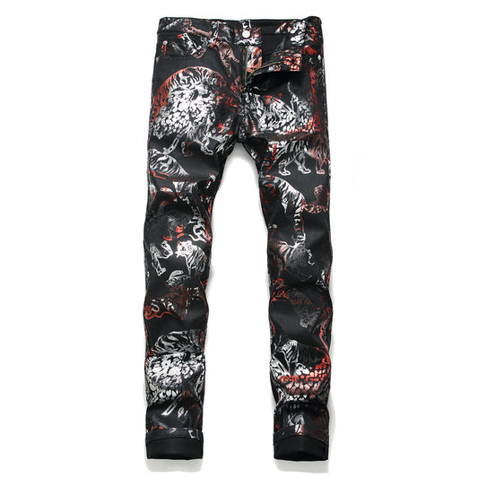 Pantalones Impresos para Discoteca en Negro