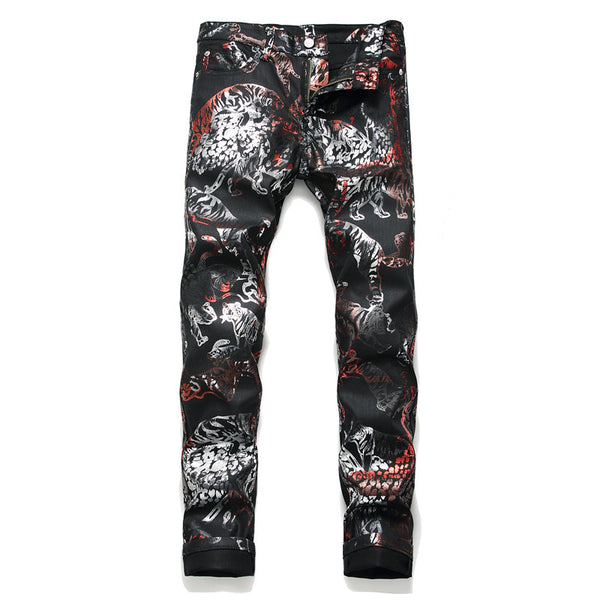 Pantalones Impresos para Discoteca en Negro