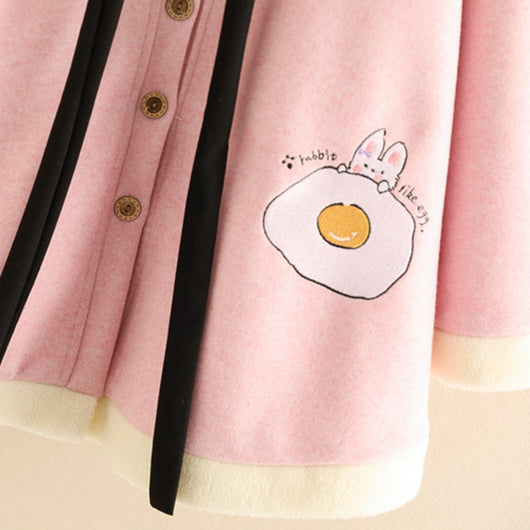 Abrigo Sudadera con Capucha y Orejas de Conejo Bordadas - Image 2