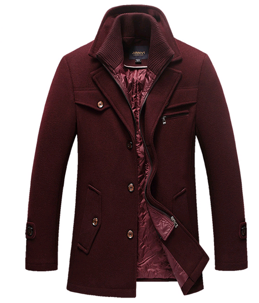 Abrigo Ejecutivo de Invierno para Hombre - Gabardina Gruesa con Doble Cuello - Image 14