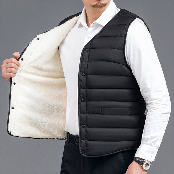 Chaleco Acolchado de Algodón Pluma para Hombre Talla Grande - Calidez Extrema