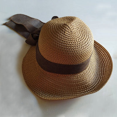 Sombrero de Playa Plegable con Moño para Mujer - Image 12
