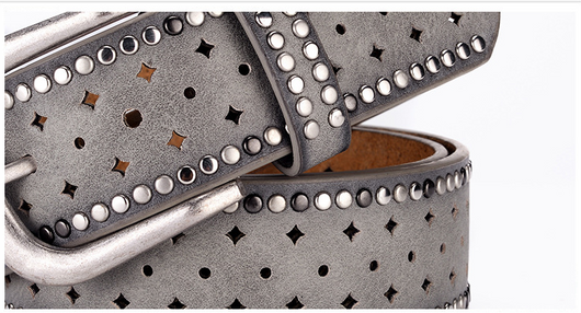 Cinturón de Moda con Hebilla de Remaches y Strass para Jeans - Image 12