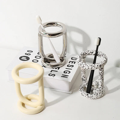 Repisa Cerámica Decorativa para Cepillos de Dientes