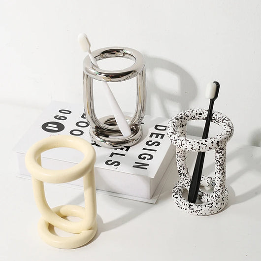 Repisa Cerámica Decorativa para Cepillos de Dientes