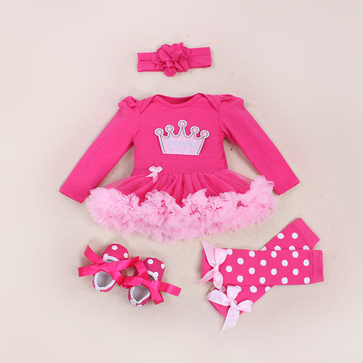 Enterizo Infantil Manga Larga con Estampado Cartoon Rosa Palo - Vestido Holiday para Bebés - Image 8