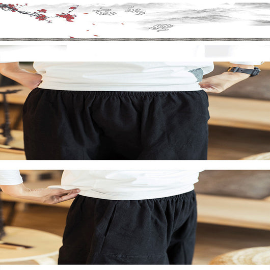 Pantalones de Lino Holgados Retro para Hombre Talla Grande - Image 2