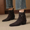 Botas de Ante con Tacón Grueso y Forro Polar para Otoño-Invierno