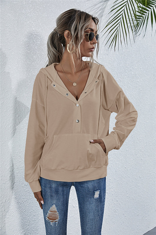 Sudadera Holgada con Bolsillos de Botón y Cordón - Image 13