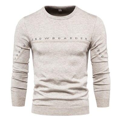 Suéter Tejido para Hombre con Bordado de Letras - Abrigo Base Versátil - Image 12