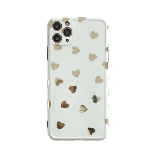 Funda para móvil con baño de oro y diseño de amor