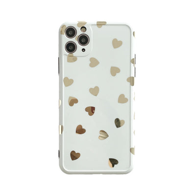 Funda para móvil con baño de oro y diseño de amor